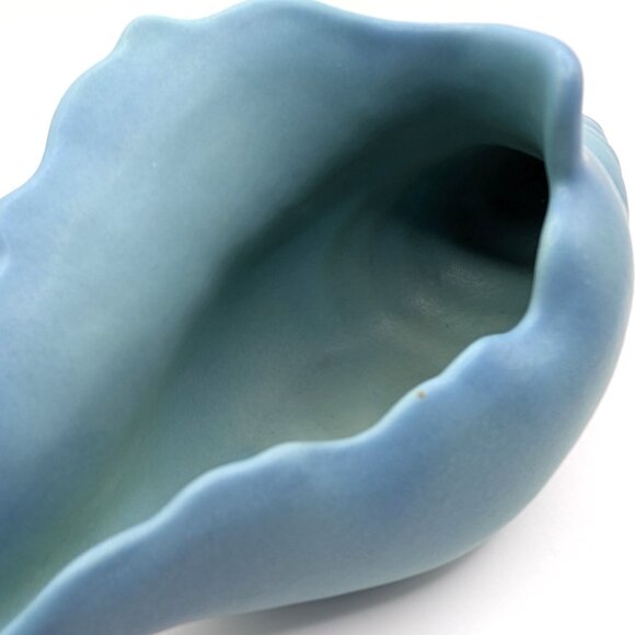 Vtg Van Briggle 9" Turquoise Conch Shell Fine Art Pottery Planter Signed EUC - Picture 3 of 7